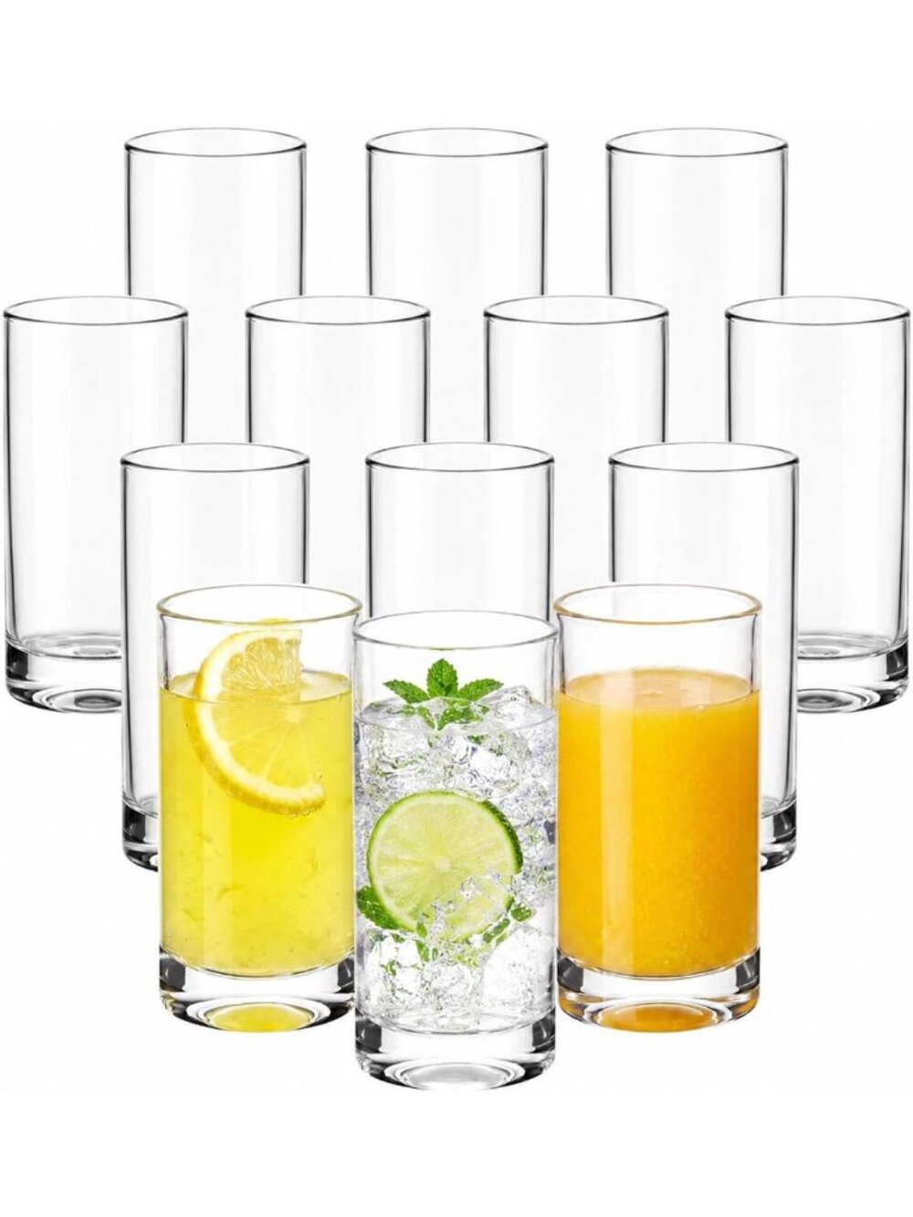 Set of 12 Clear Juice Glasses - 5.5 oz, Heavy Base, Perfect for Parties